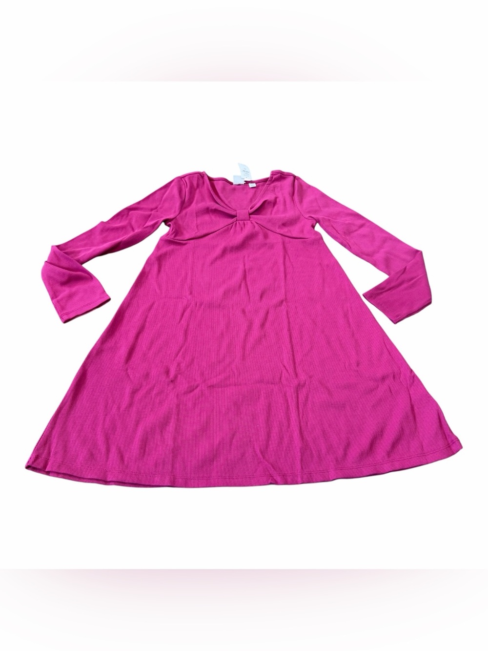 Gap Girls Ribbed Bow Dress, Size Large (10), Long Sleeve, Pink, NEW